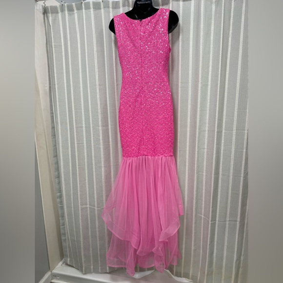 NWT Pink Sequin and Tulle‎ Mermaid Prom Homecoming Dress Size M - Picture 9 of 16